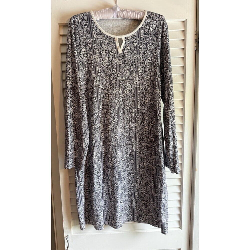 Calida Of Switzerland Patterned Cotton Nightgown M Traditional Soft Cozy